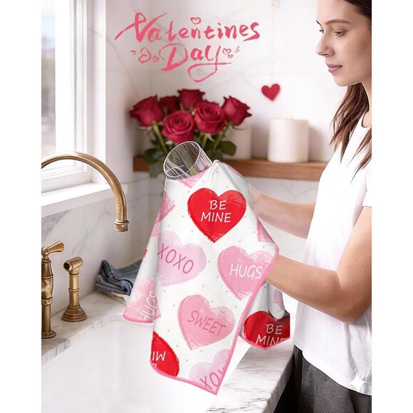 Valentines Day Kitchen Towels - Valentines 18x26 Inch Microfiber Dish Towels 2pc - Picture 4 of 6
